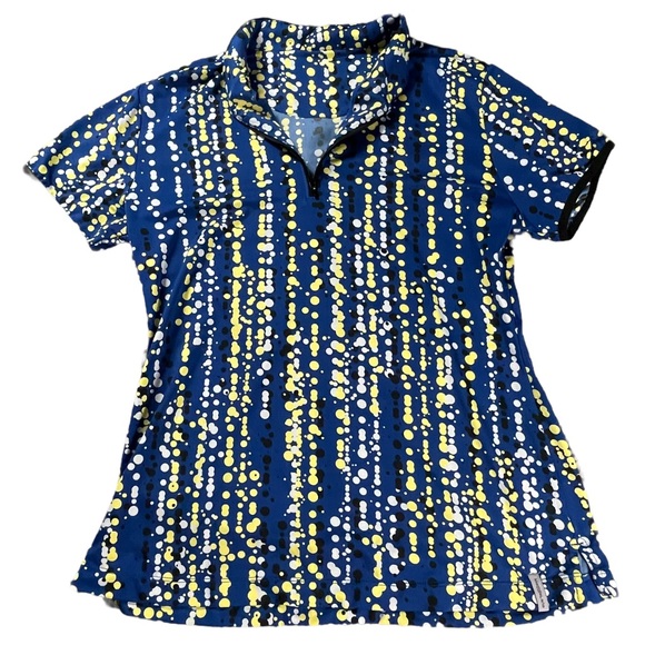 Maggie Lane, no size, Jersey, stretchy silky material, blue with colorful dots - Picture 2 of 12